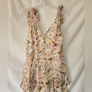 Lulus Tiered Pastel Colors Maxi Trendy Bridal Guest Dress Size L